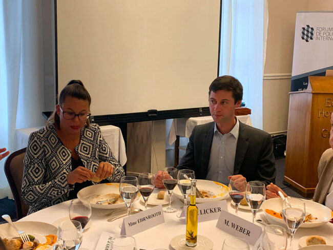 Alizée Ehrnrooth, Secrétaire générale, Club diplomatique et Gregory Licker, Directeur Fondation pour Genève